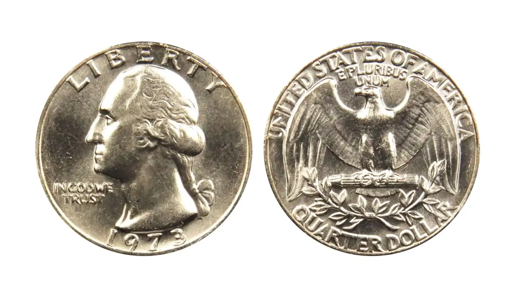 1973 Washington Quarter mintage comparison showing Philadelphia, Denver, and San Francisco proof specimens